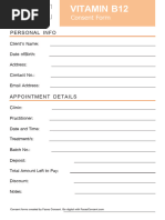 B12 Injection Consent Form | PDF | Vitamin B12