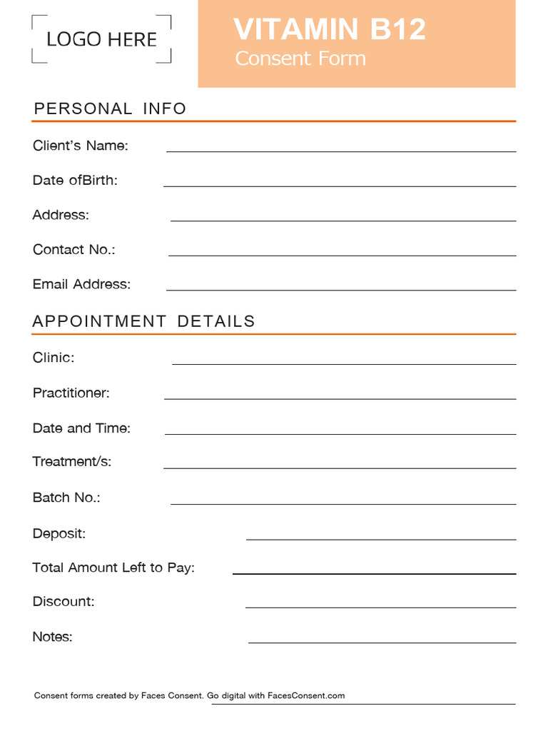 vitamin b12 injection consent form B12 Injection Consent Form | PDF | Vitamin B12