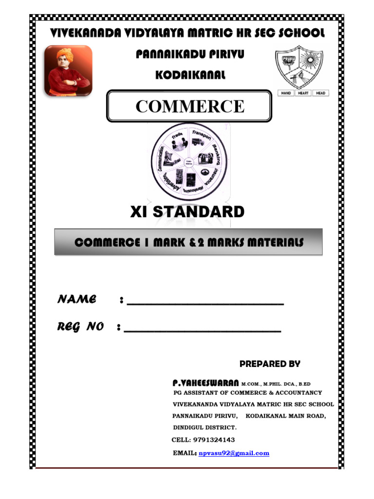 11th Commerce Study Material Guide | PDF | Business | Economies