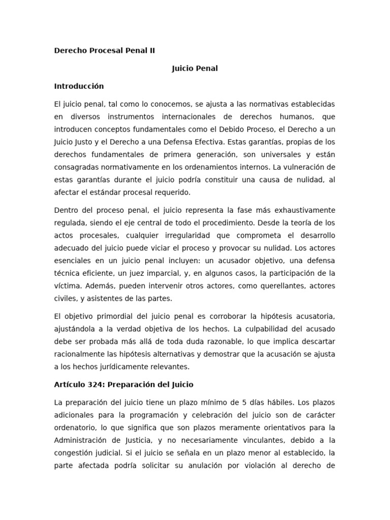 Derecho Procesal Penal II | PDF | Debido al proceso | Ley procesal