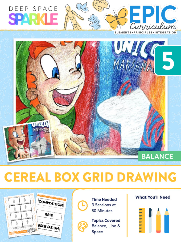 Cereal+Box+Grid+Drawing+5+EPIC | PDF | Composition (Visual Arts) | Drawing