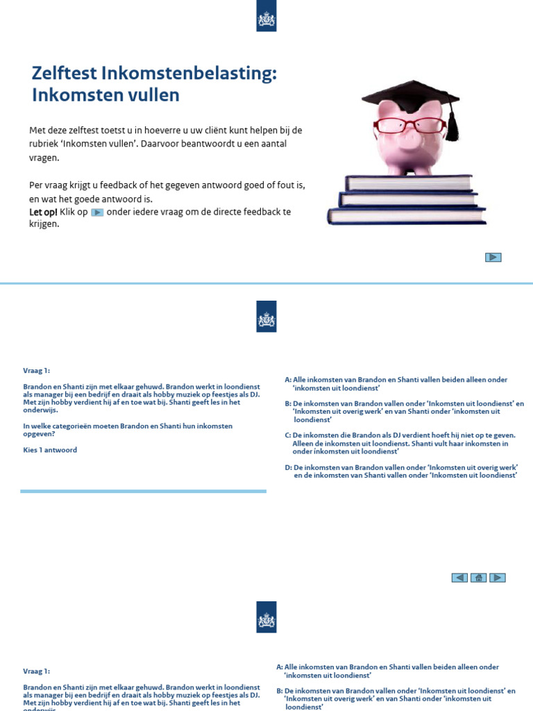 Zelftest 23 Inkomsten Invullen | PDF