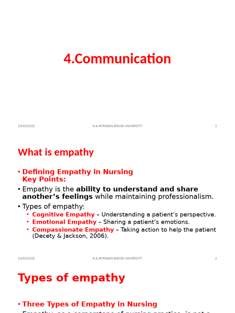 Understanding Empathy in Nursing | PDF | Empathy | Occupational Burnout