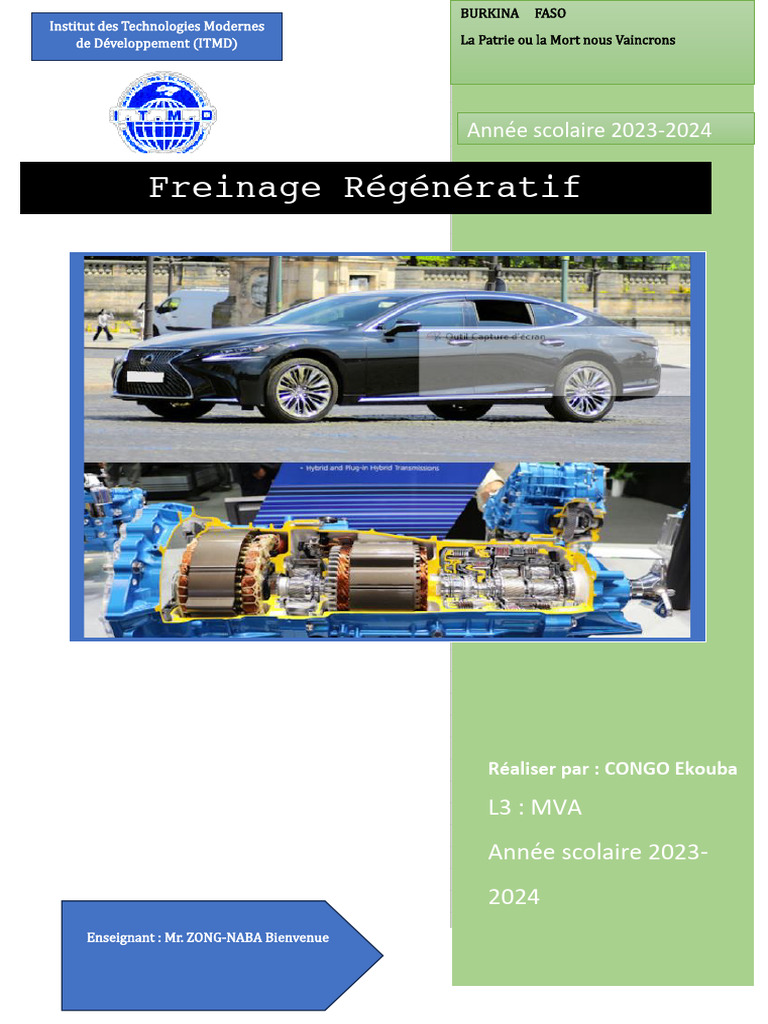 Efficacité du Freinage Régénératif | PDF | Frein | Voiture électrique
