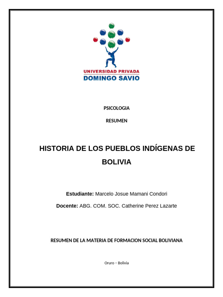 Historia de los Pueblos Indígenas en Bolivia | PDF | Bolivia | Imperio Inca
