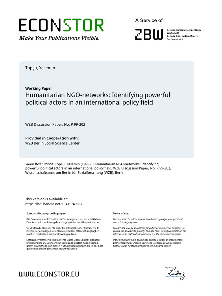 Humanitarian NGO Networks Analysis | PDF | Humanitarian Aid | Non ...
