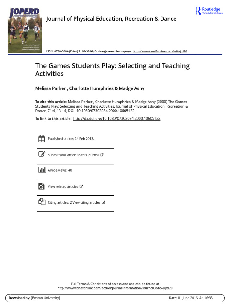 Teaching Games in Physical Education | PDF | Sports | Learning