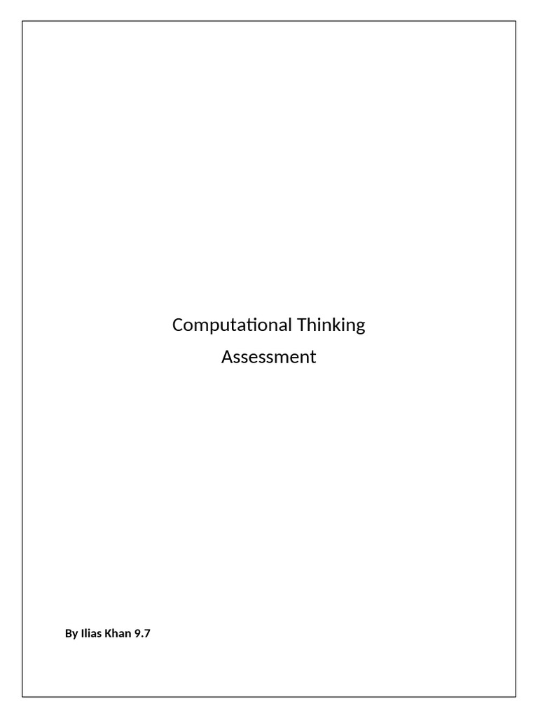 Computational Thinking Assessment Guide | PDF
