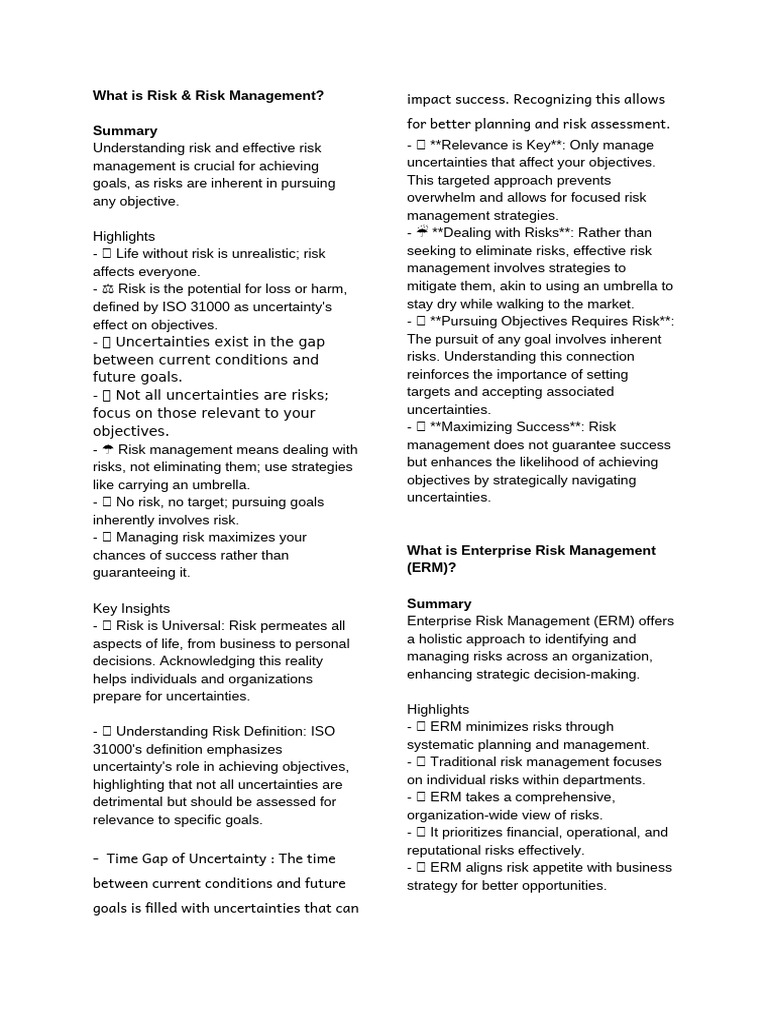 Understanding Risk Management Essentials | PDF | Risk Management | Risk