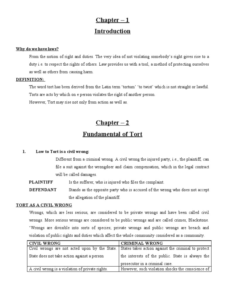 Chapter 1 why do we have laws pdf tort damages