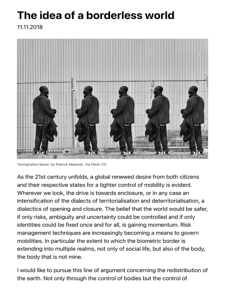Rethinking a Borderless World | PDF | Utopia | Freedom Of Movement