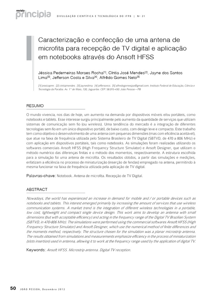 Caracterização de Uma Antena de Microfita | PDF | Televisão | Televisão ...