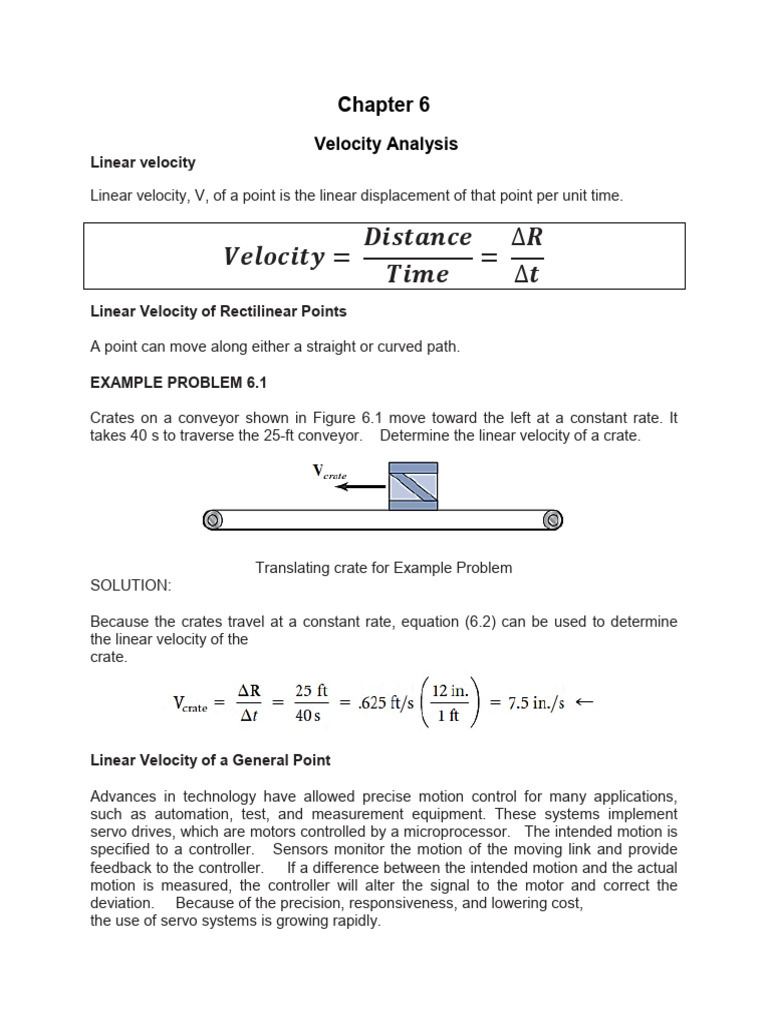 Chapter 6 -LT 10 and Sheet 6 - Velocity Analysis | PDF | Velocity ...