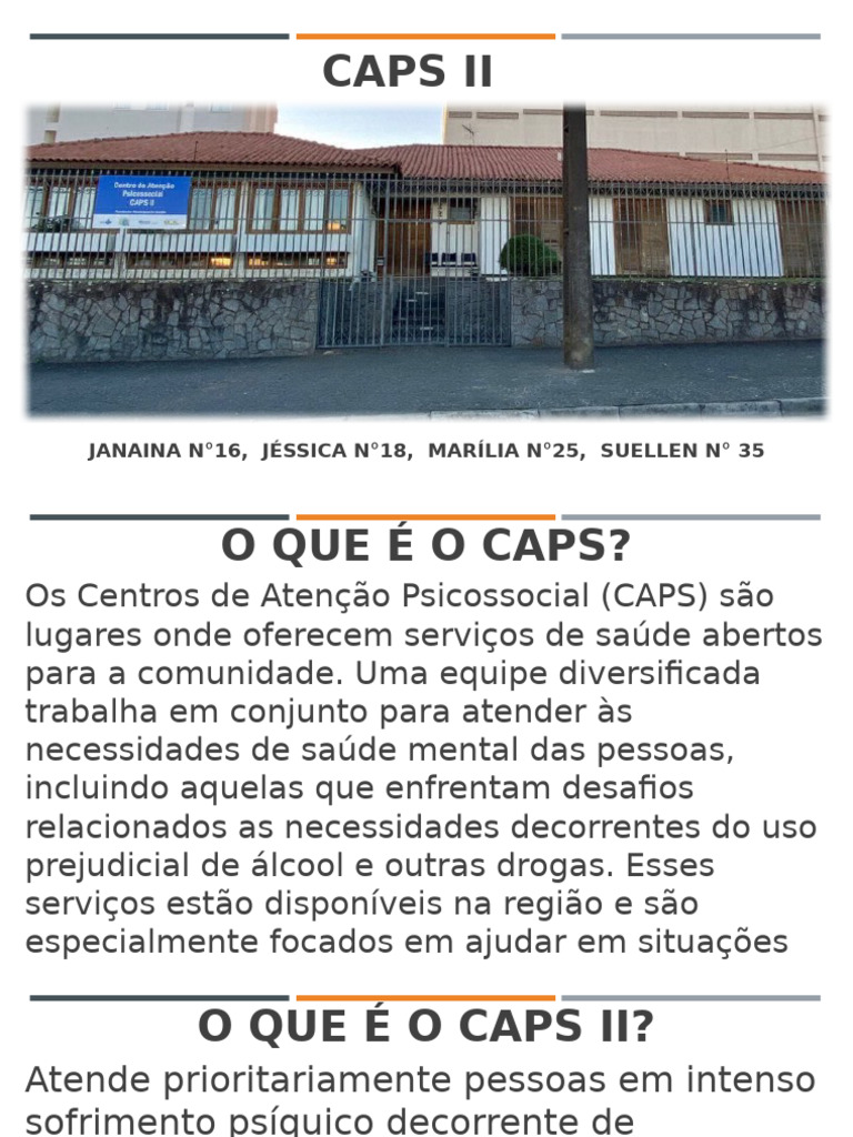 Entenda o CAPS II e sua Assistência Psicossocial | PDF | Saúde mental ...