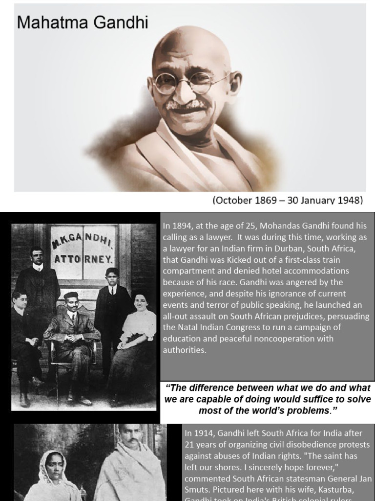 Gandhi: Life, Struggles, and Legacy | PDF | Mahatma Gandhi | British Raj