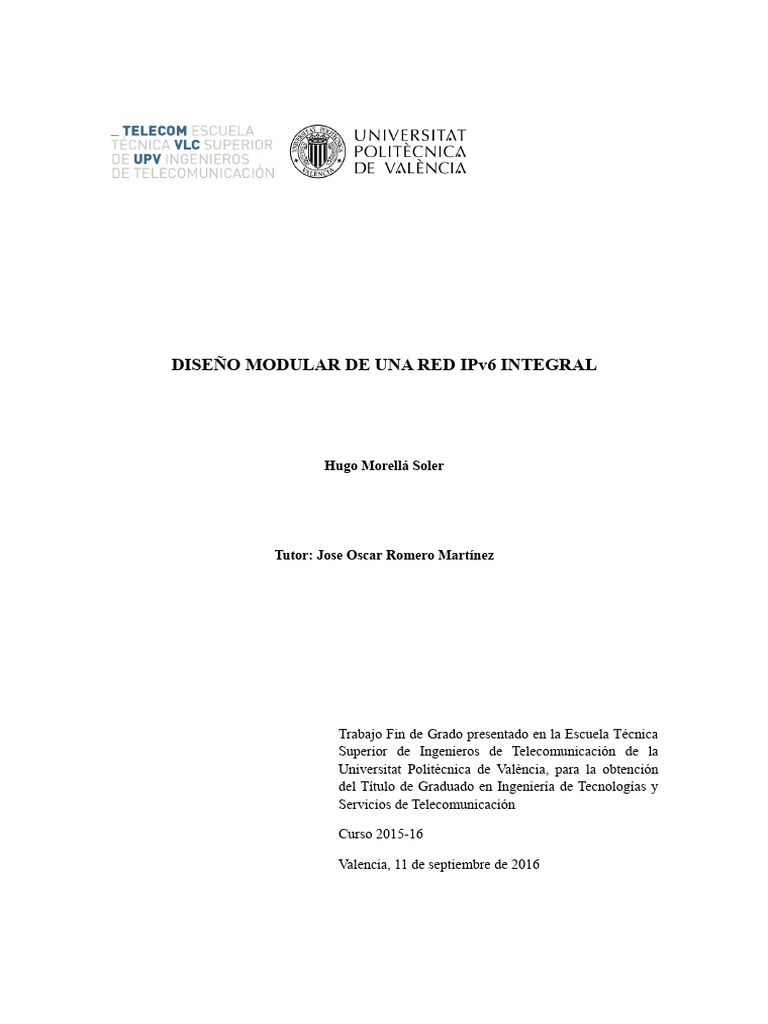 Diseño de Red IPv6 Corporativa Modular | PDF | Yo Pv6 | Enrutador ...