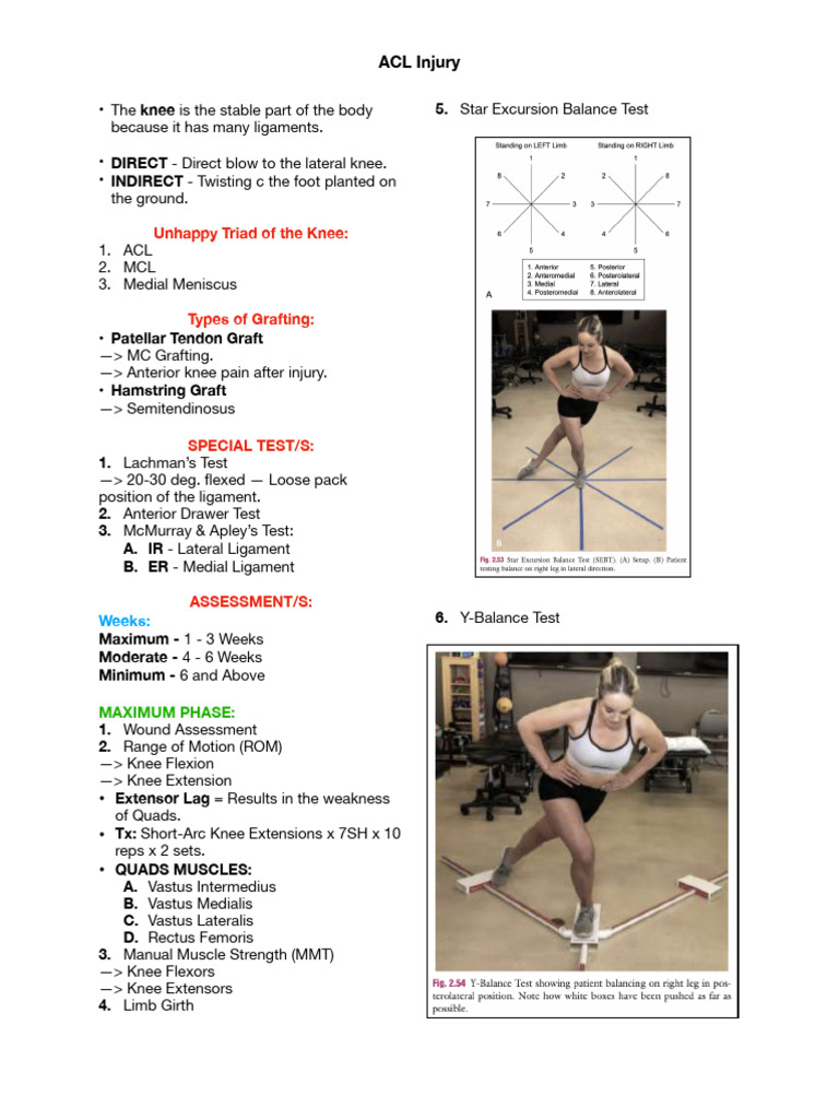 ACL Injury Notes | PDF