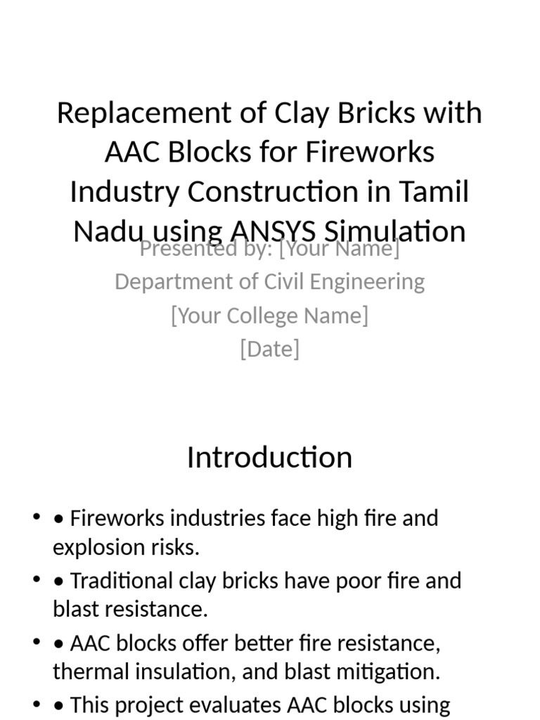 AAC Blocks for Fireworks Industry Presentation | PDF | Thermal ...