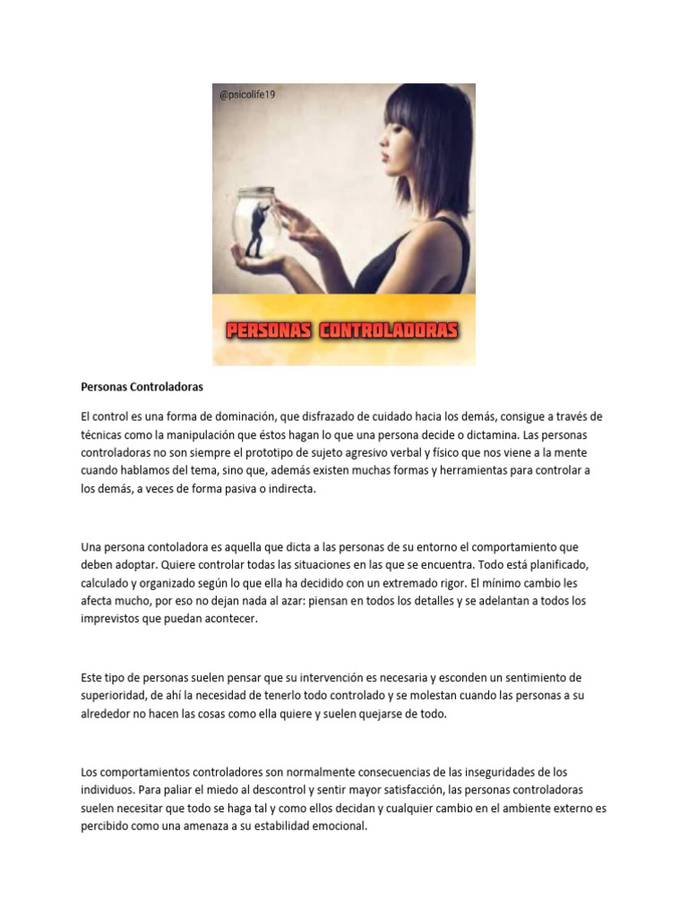 Características de Personas Controladoras | PDF | Comportamiento | Amor