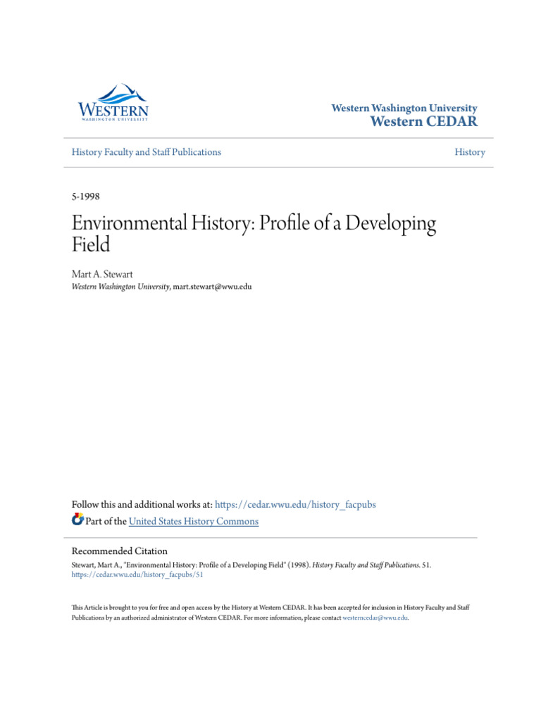 Environmental History Profile of A Developing Field 3zx2q30gf8 | PDF ...