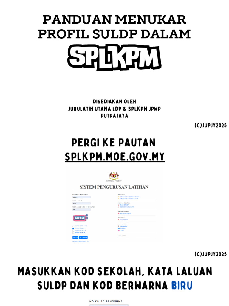 Panduan Tukar Profil SULDP SPLKPM | PDF