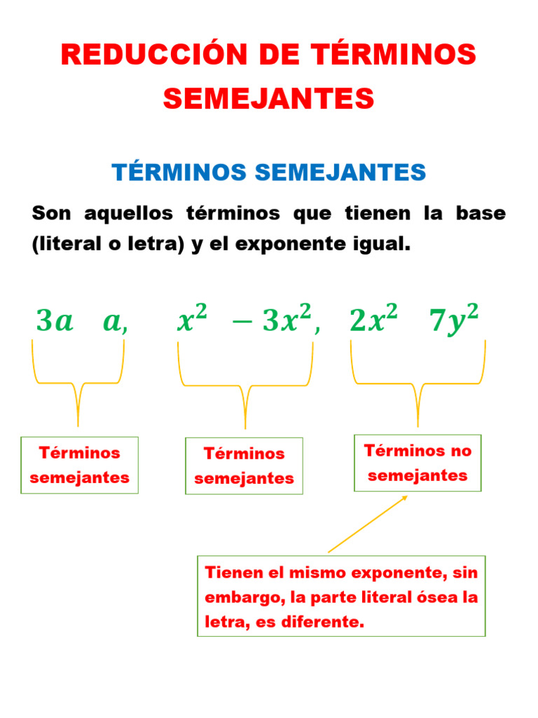 Reducción de Términos Semejantes | PDF