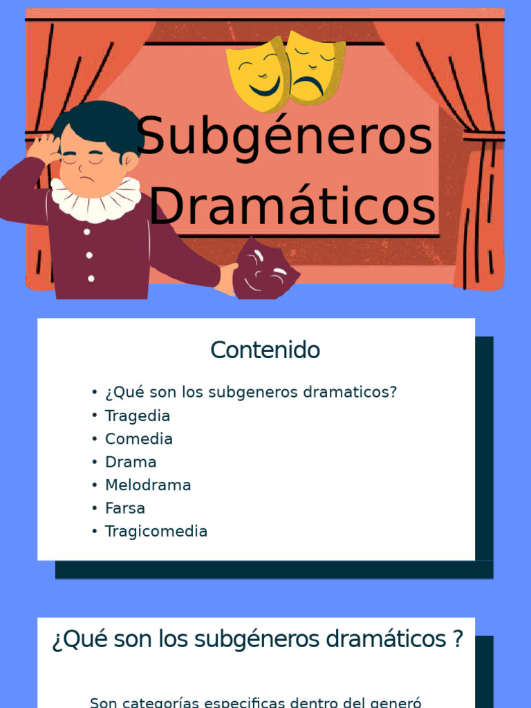 Subgéneros del Drama: Tragedia y Más | PDF | Tragedia | Comedia