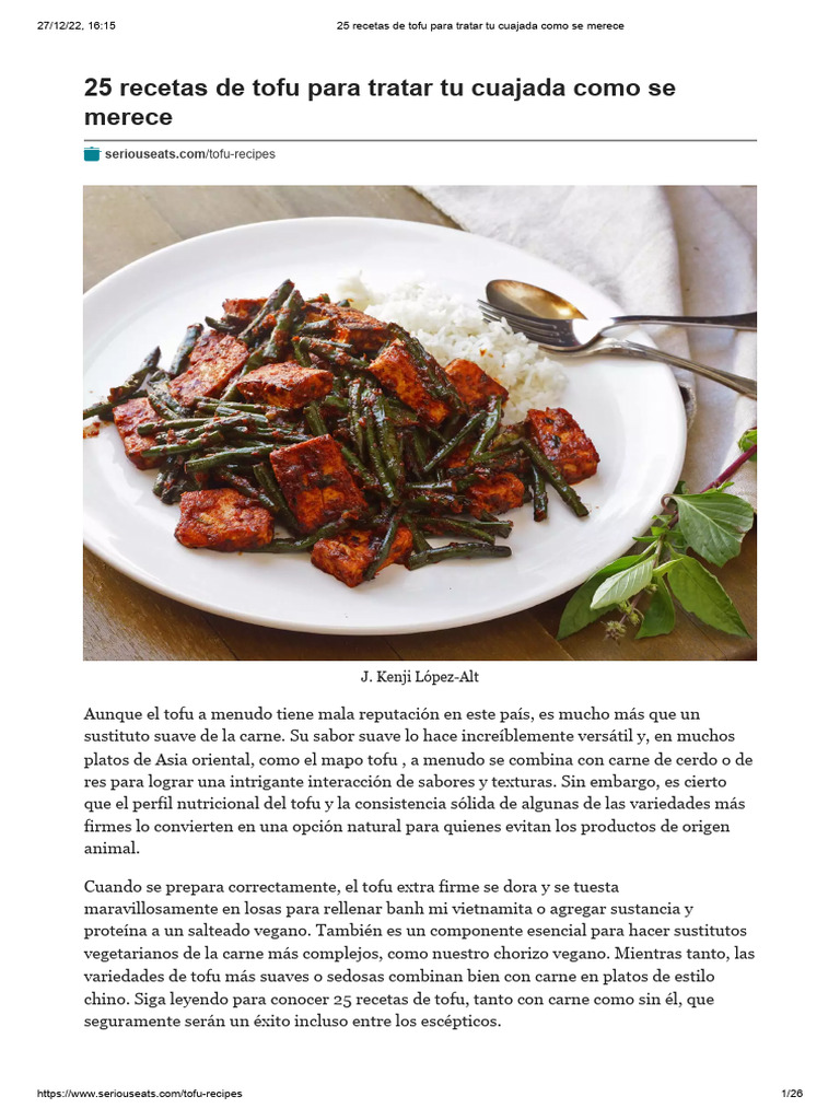 25 Recetas Variadas con Tofu | PDF | tofu | ensalada