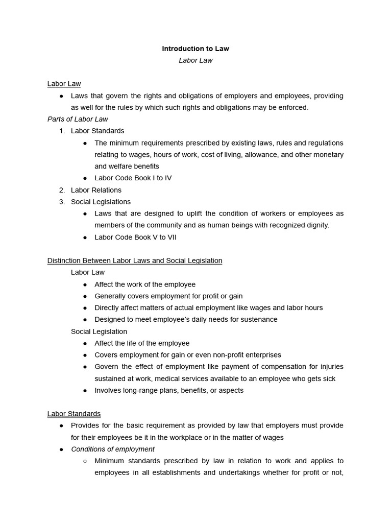 Overview of Labor Law and Standards | PDF | Cost Of Living | Employment
