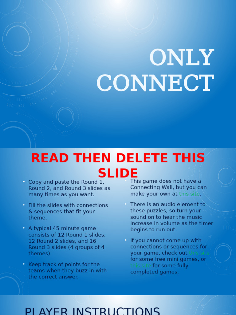 Only Connect | PDF | Game Shows