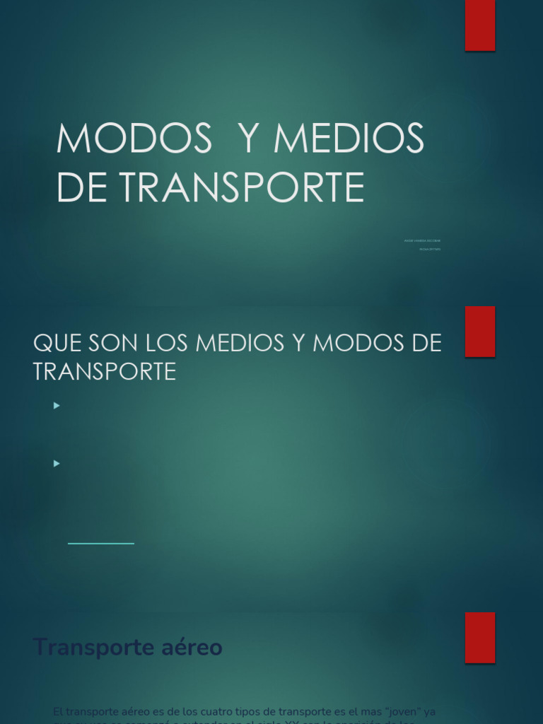 Modos y medios de transporte en Colombia | PDF | Transporte | Colombia