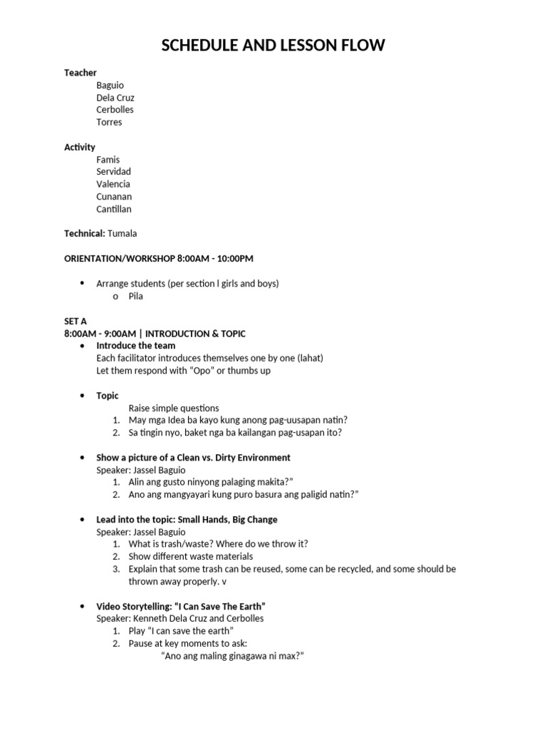Waste Management Workshop Schedule | PDF | Waste | Pollution
