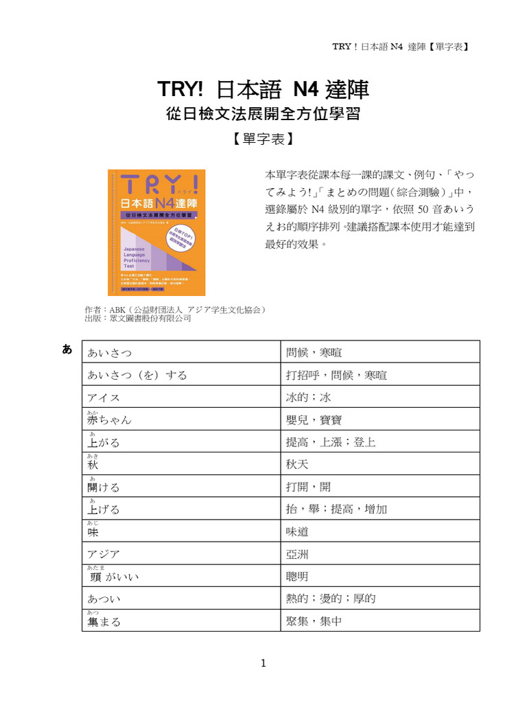 JN 027 Word List | PDF