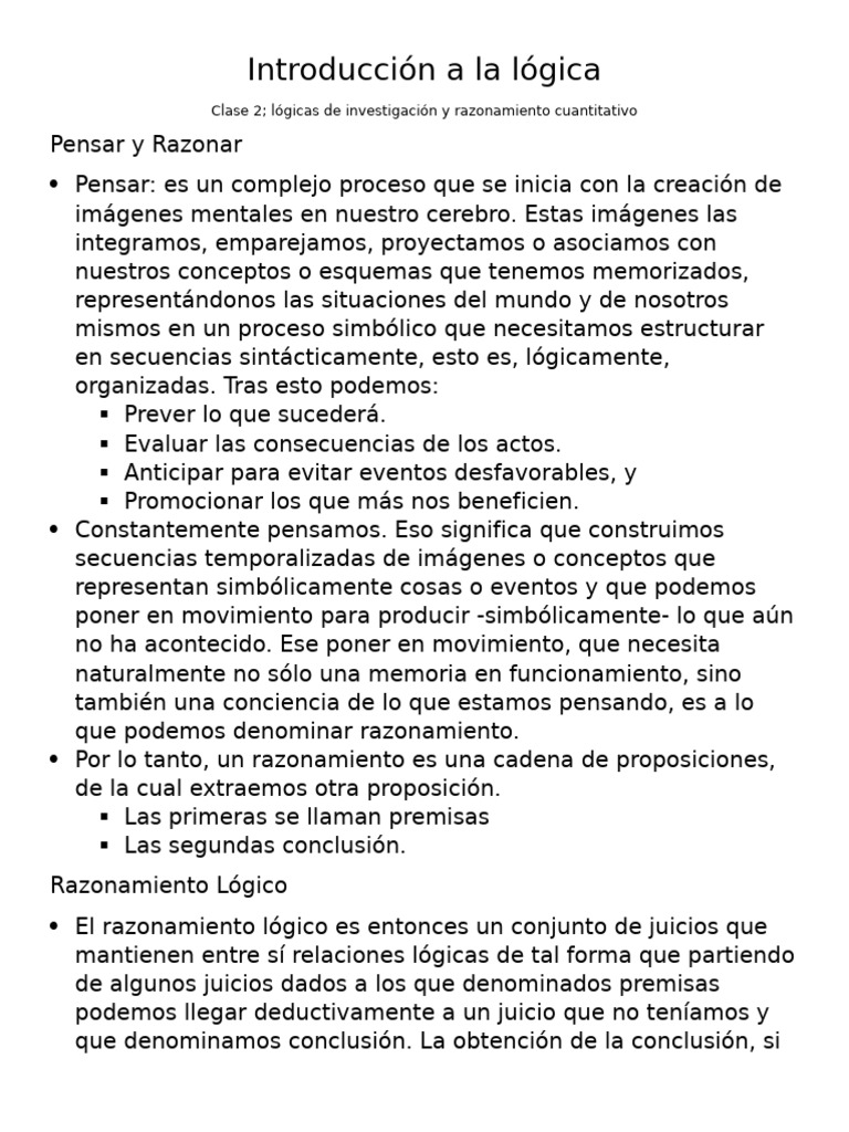 Lógica y Razonamiento en Investigación | PDF | Razonamiento deductivo ...