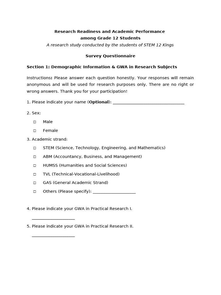 Research Readiness in Grade 12 STEM | PDF | Science | Cognition