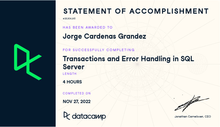 Transactions and Error Handling in SQL Server | PDF