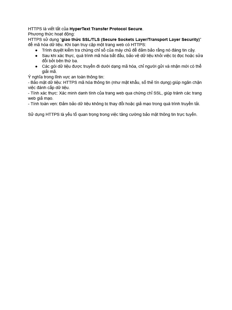 Hypertext Transfer Protocol Secure Giao TH C Ssl/Tls (Secure Sockets ...