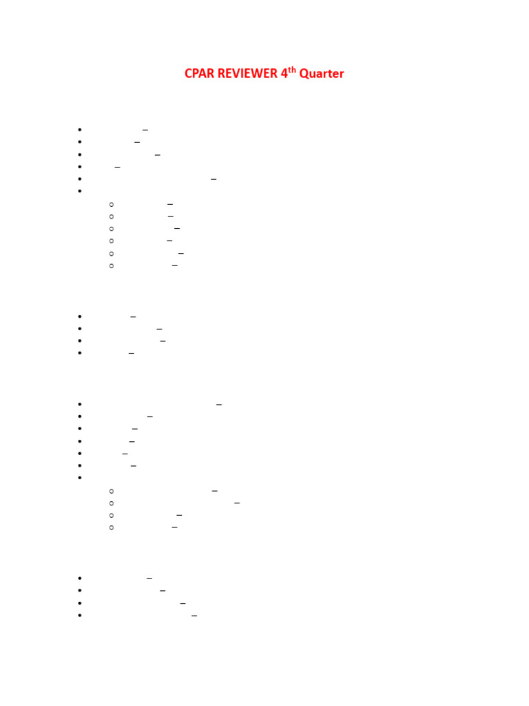 CPAR REVIEWER 4th Quarter | PDF | Musical Instruments | String Instruments