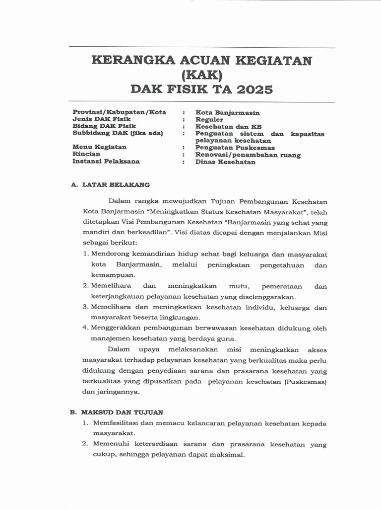 KAK-TOR DAK Fisik 2025 | PDF