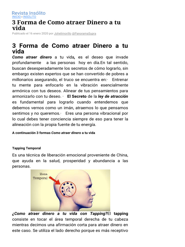 3 Forma de Como atraer Dinero a tu vida - Paperblog | PDF