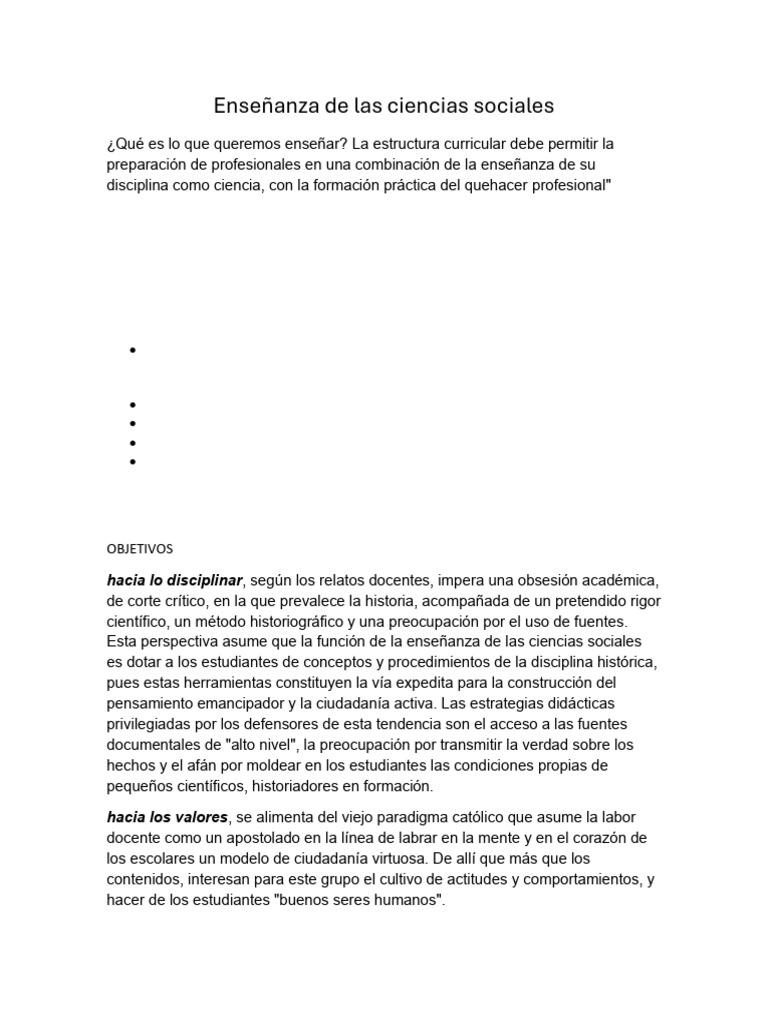 Enseñanza de Las Ciencias Sociales | PDF | Enseñando | Ciencias Sociales