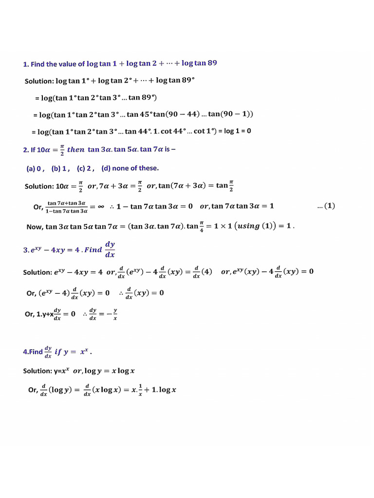 Mathamatics 1 - 1st Sem Suggestion | PDF