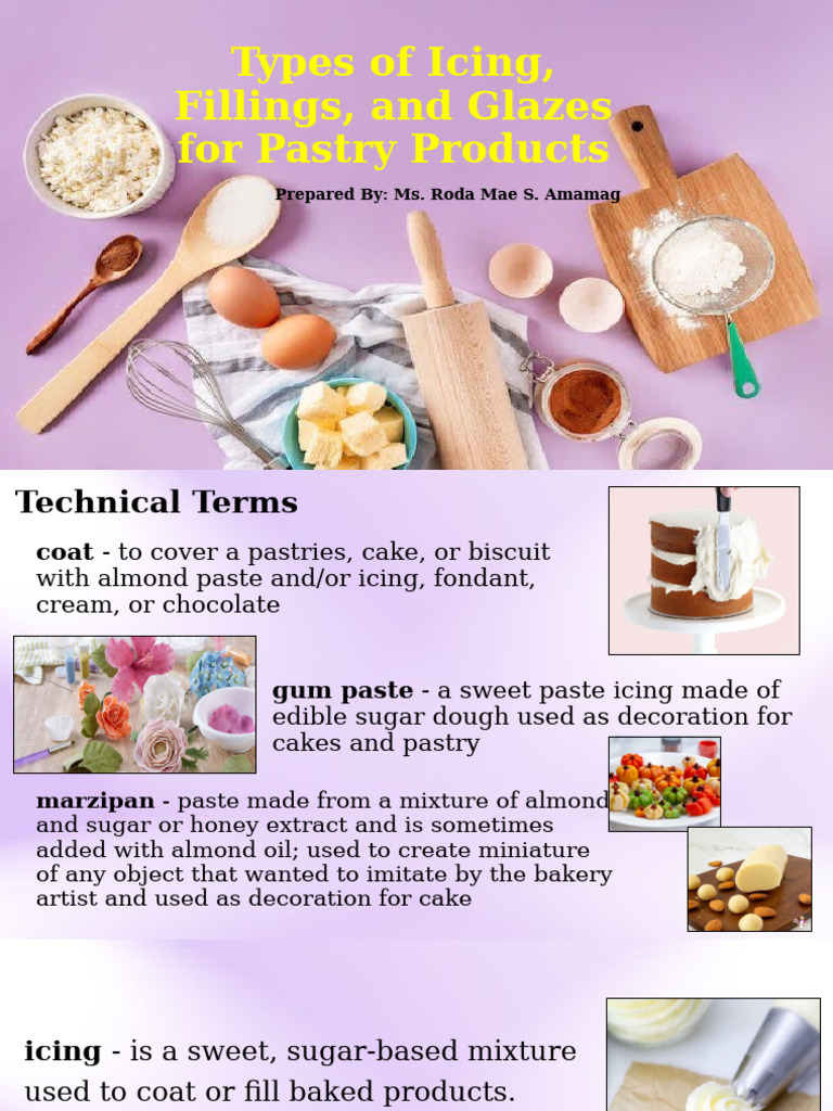 Icing, Fillings, and Glazes for Pastries | PDF | Icing (Food) | Cakes