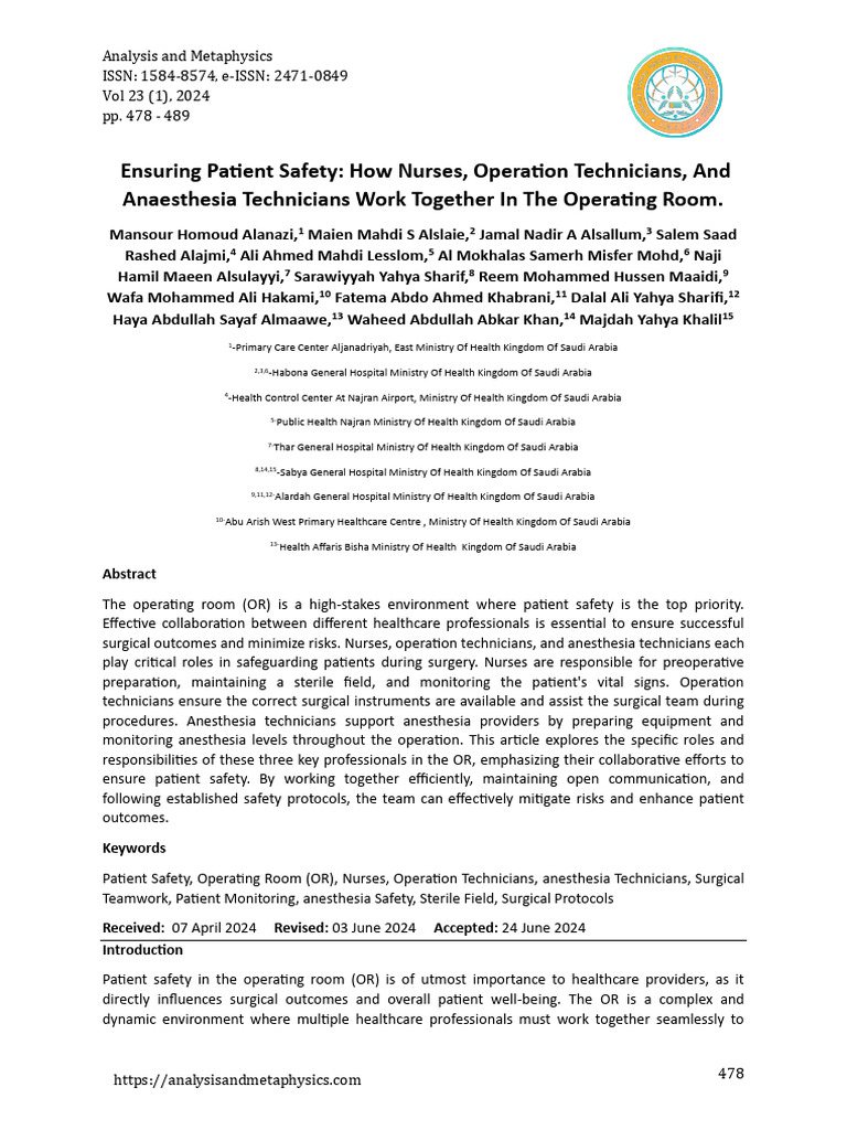 Ensuring Patient Safety in Surgery | PDF | Surgery | Anesthesia
