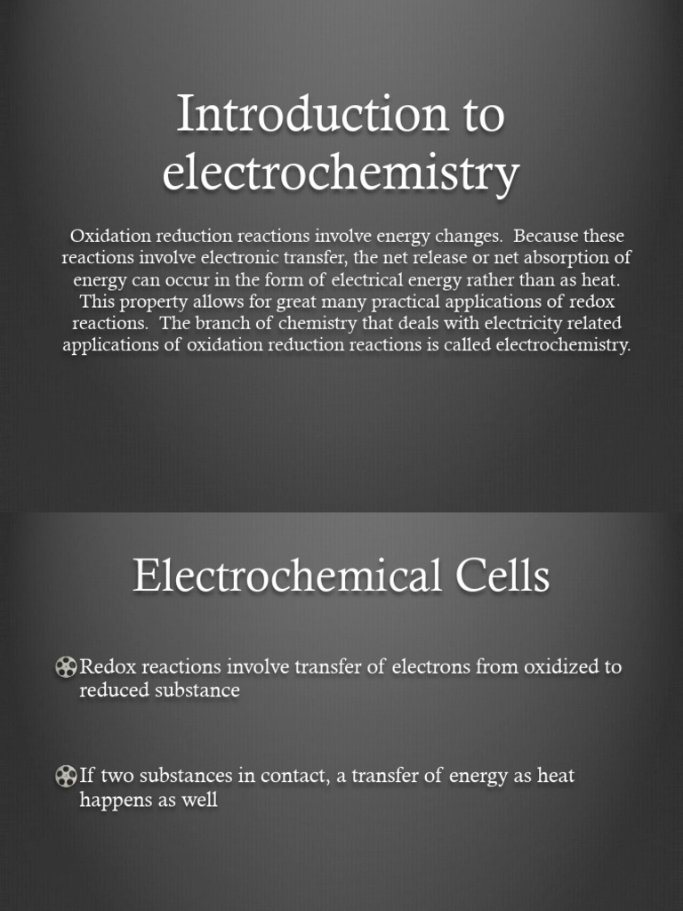 Understanding Electrochemistry Basics | PDF | Redox | Electrochemistry