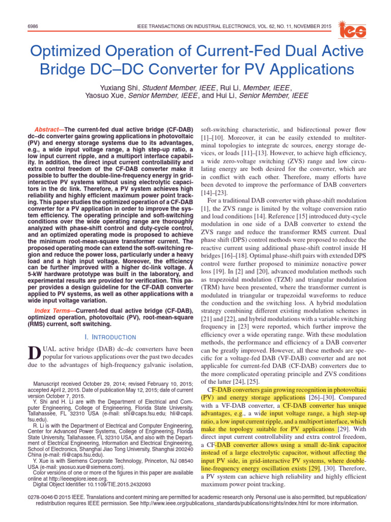 2015 - Optimized Operation of Current-Fed Dual Active Bridge DC-DC ...