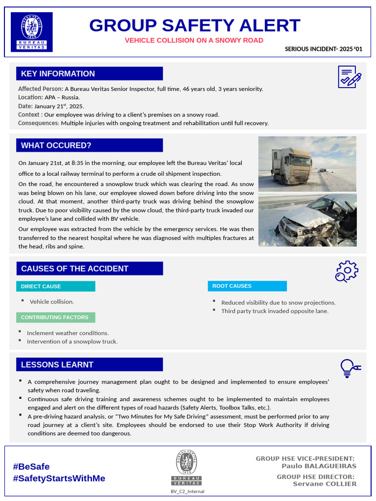 Snowy Road Vehicle Collision Incident | PDF | Traffic Collision | Risk