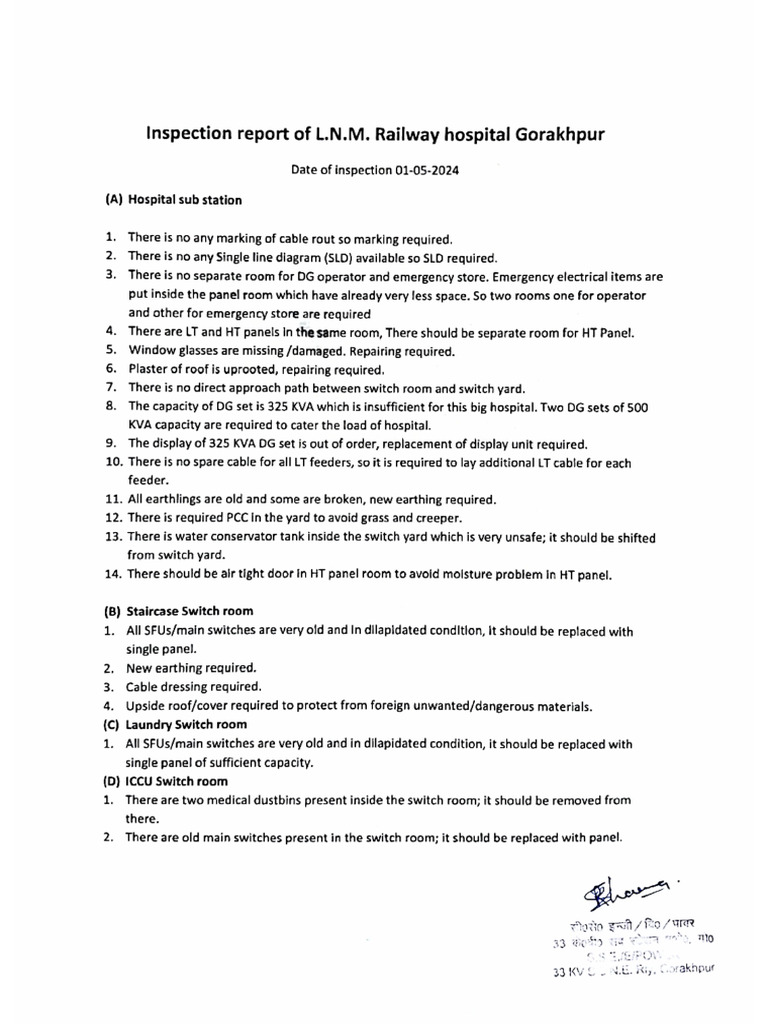 Inspection report of hospital | PDF