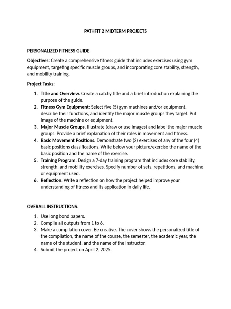 PathFit 2 Midterm Fitness Guide | PDF | Physical Fitness | Cognitive ...