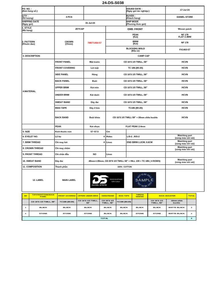 Sample 24 Ds s038 Concept Label Cap | PDF